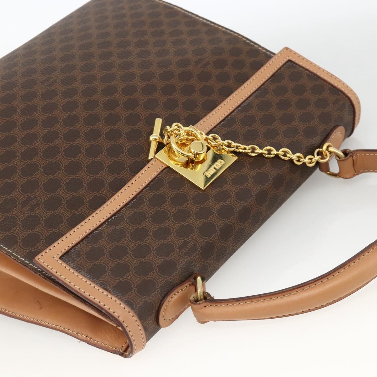 Celine Vintage Handbag Toile Céline Brown Canvas Handbag (Pre-Owned)
