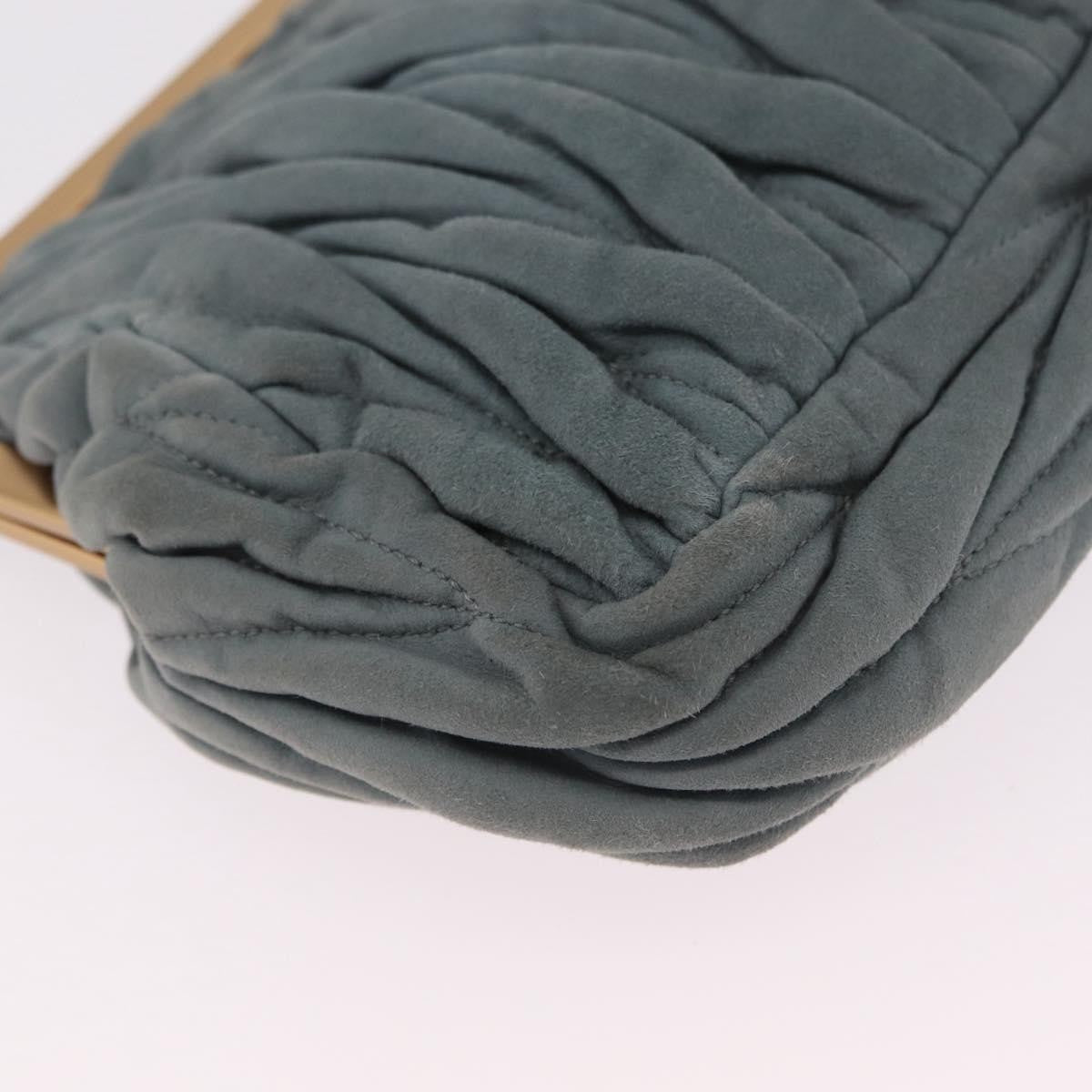 Miu Miu Matelassé Frame Clutch Matelassé Leather Gray Suede Clutche & Pouche Bag (Pre-Owned)
