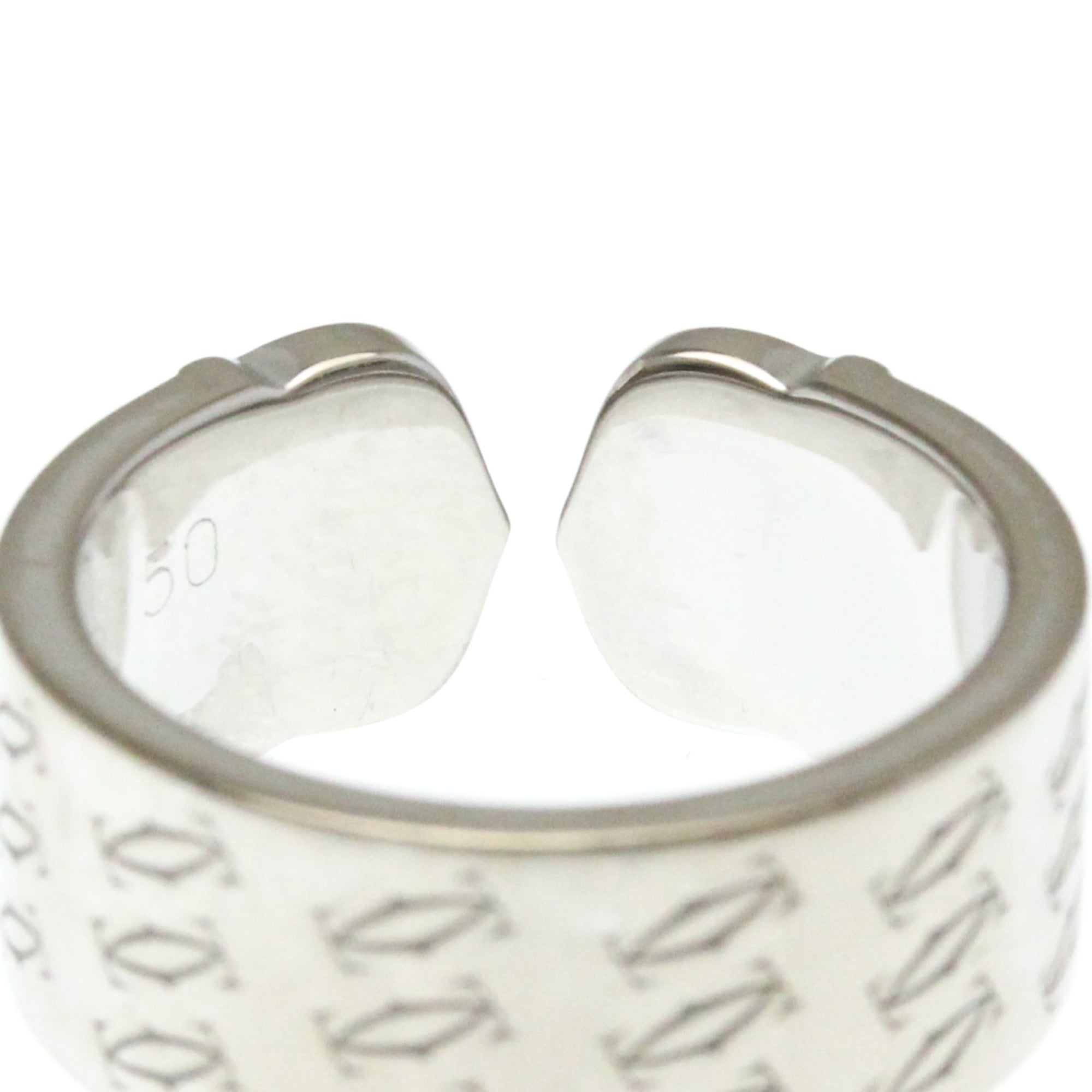 Cartier 2C De Cartier 18K White Gold Silver White_Gold Ring Jewelry (Pre-Owned)