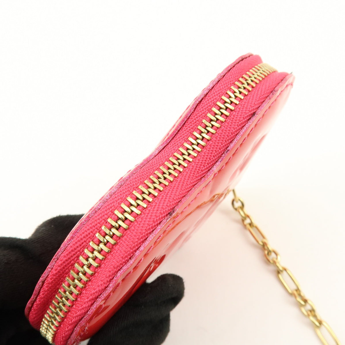 Louis Vuitton Heart Coin Purse Monogram Vernis Pink Patent_Leather Clutche & Pouche Bag (Pre-Owned)