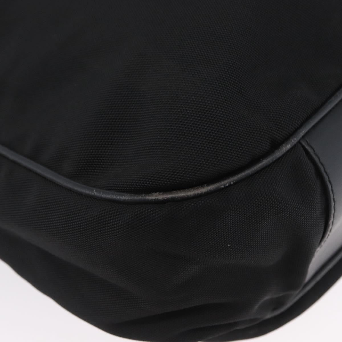 Gucci Vintage Bamboo Handle Nylon Black Nylon Handbag (Pre-Owned)