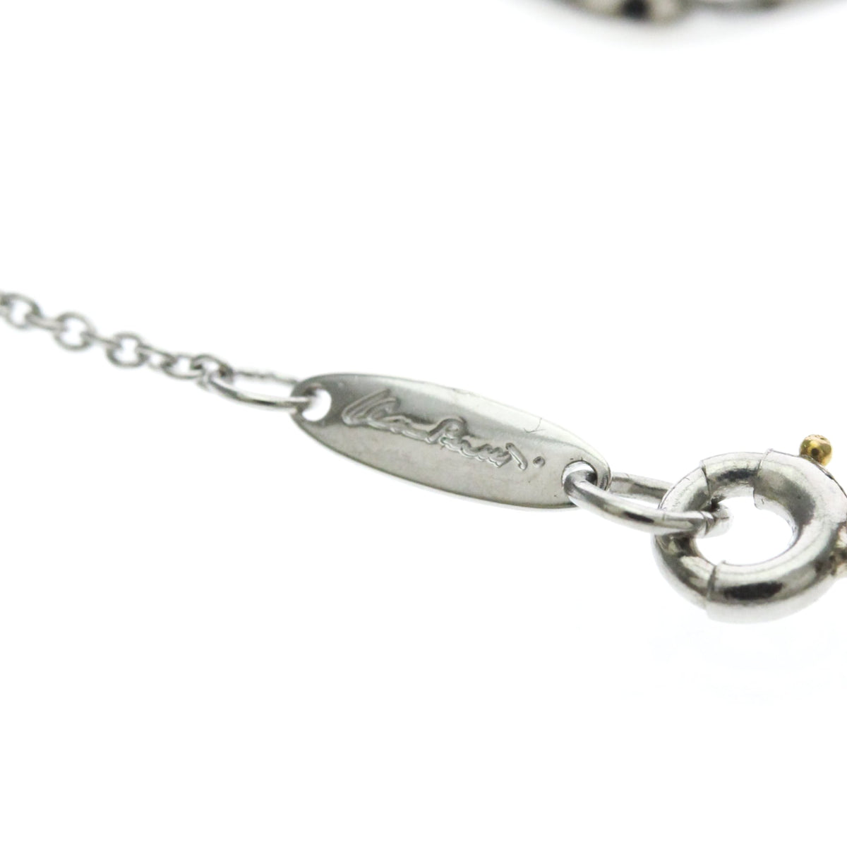 Tiffany & Co. Elsa Peretti Open Heart 5 Diamonds Pendant Platinum And Diamonds Silver Platinum Necklace Jewelry (Pre-Owned)