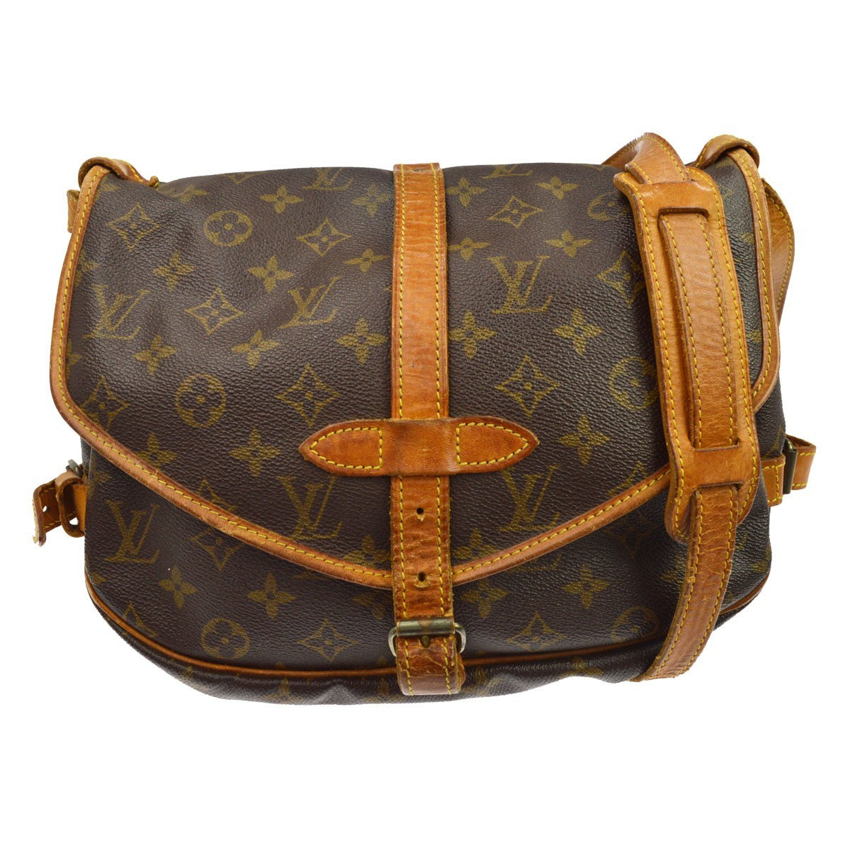 Louis Vuitton Saumur Monogram Canvas Brown Canvas Shoulder Bag Bag (Pre-Owned)