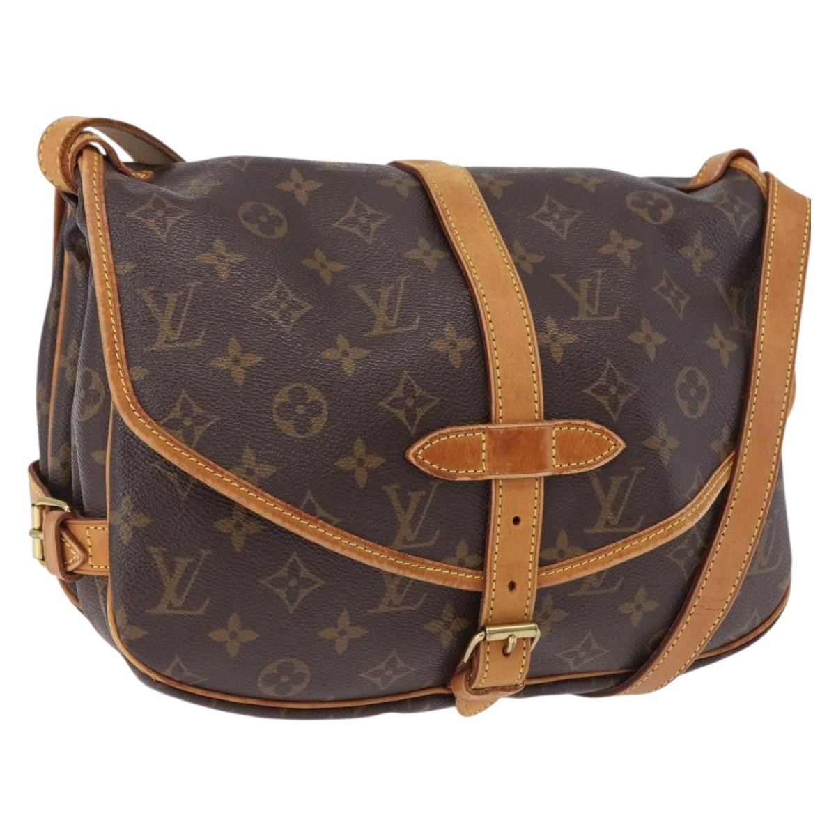 Louis Vuitton Saumur Monogram Brown Canvas Shoulder Bag Bag (Pre-Owned)