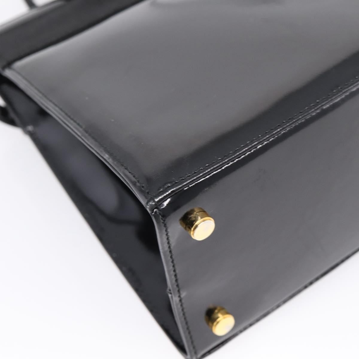 Salvatore Ferragamo Convertible Vara Bow Patent Leather Black Patent_Leather Handbag (Pre-Owned)