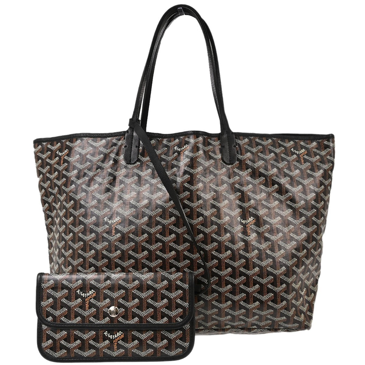 Goyard Saint Louis Coated Canvas Black Canvas Tote Bag Bag (Pre-Owned)