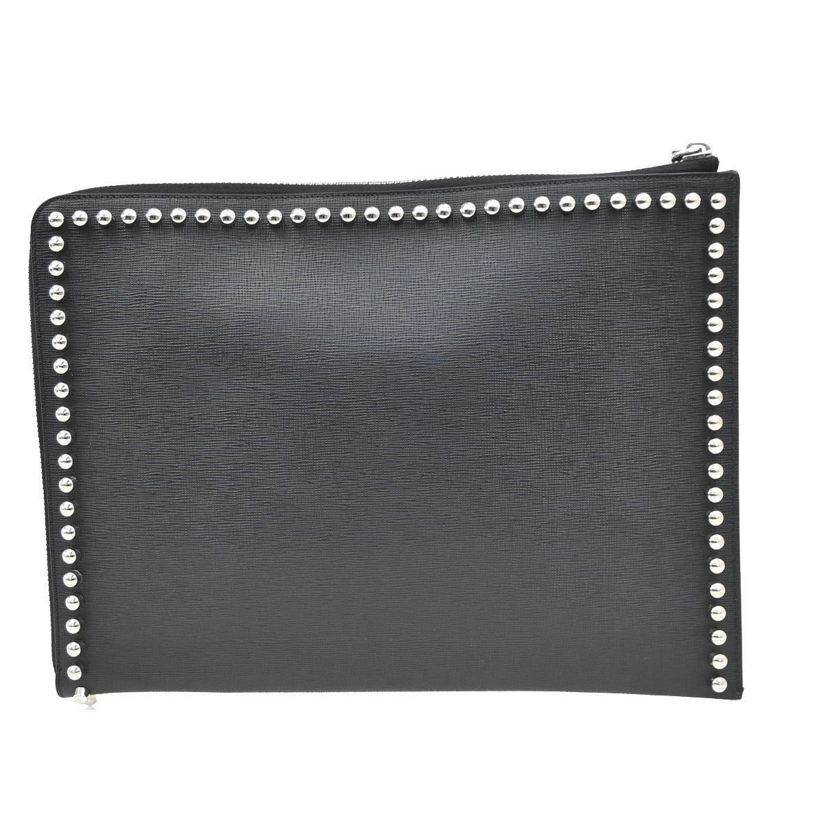 Fendi Karlito Studded Saffiano Leather Black Leather Clutche & Pouche Bag (Pre-Owned)