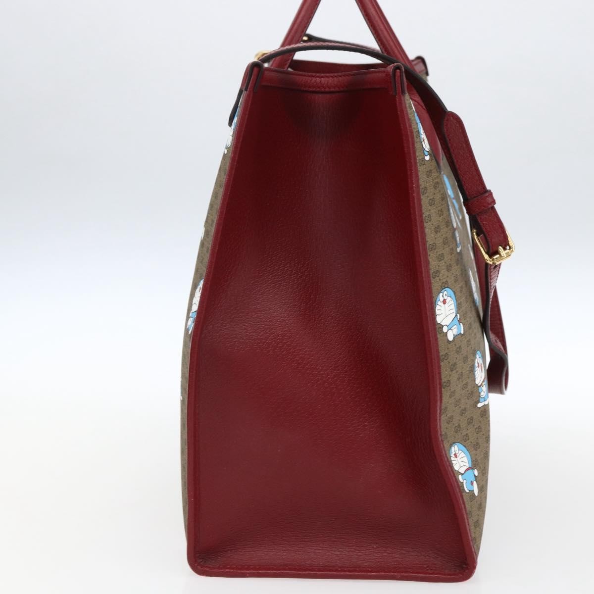 Gucci Doraemon Tote Printed Mini Gg Coated Canvas Beige Pvc Tote Bag Bag (Pre-Owned)