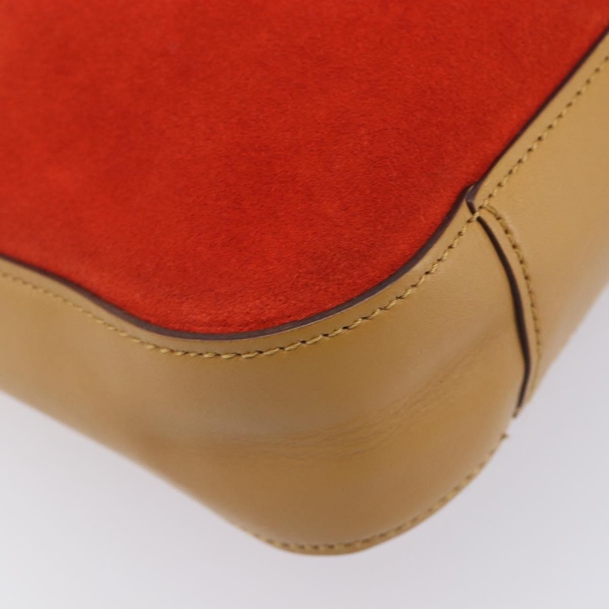 Gucci Vintage Zip Hobo Leather & Suede Red Suede Shoulder Bag Bag (Pre-Owned)