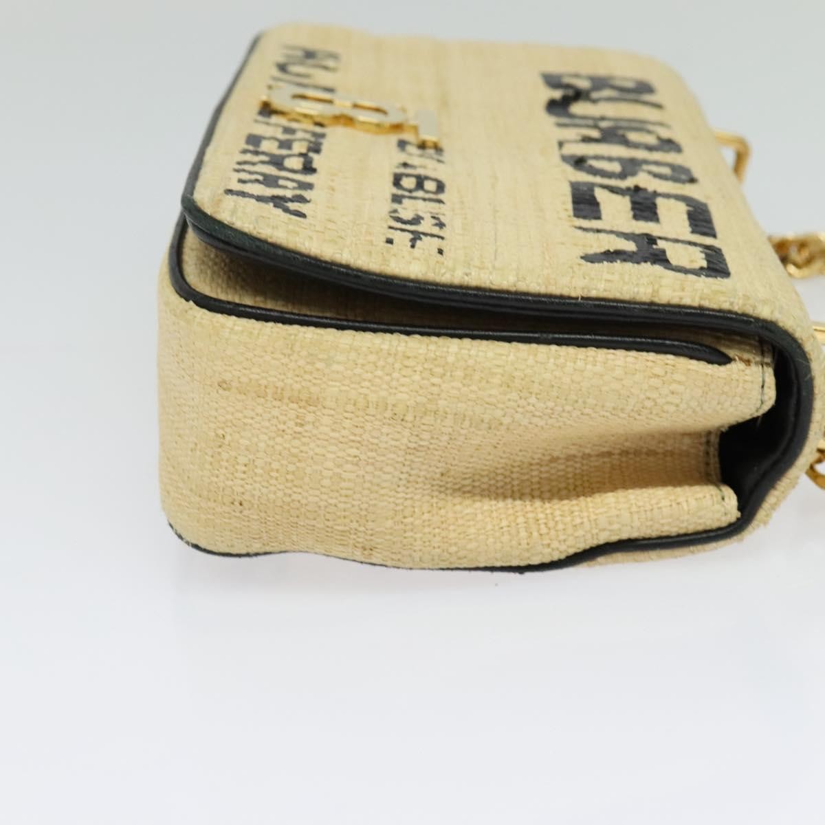 Burberry Lola Printed Raffia Beige Wood Bag (Pre-Owned)