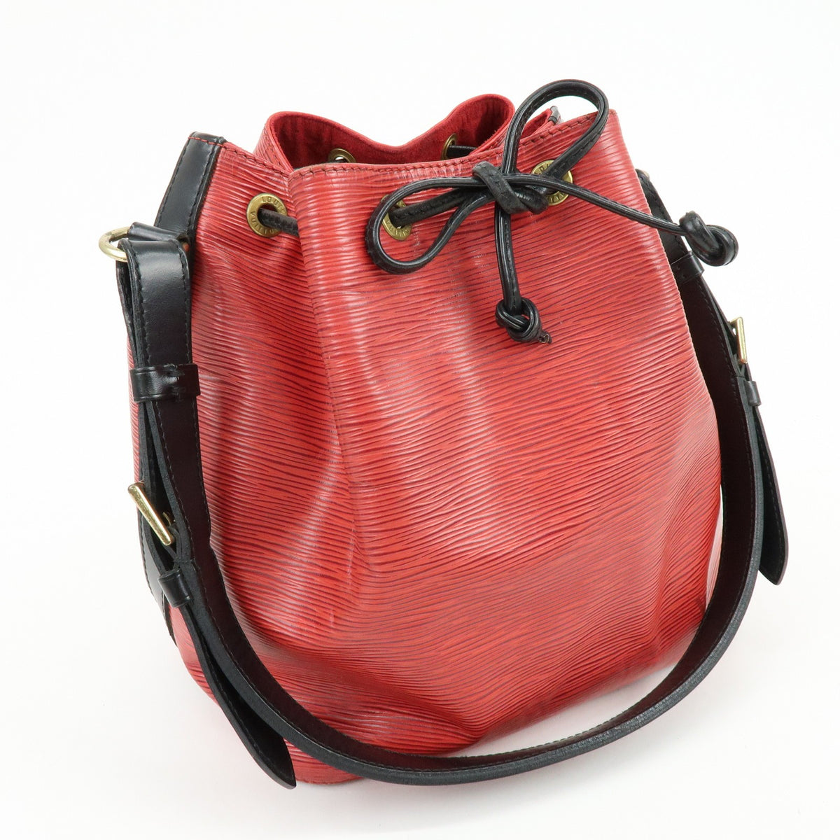 Louis Vuitton Bicolor Petit Noe Epi Leather Red Leather Handbag (Pre-Owned)