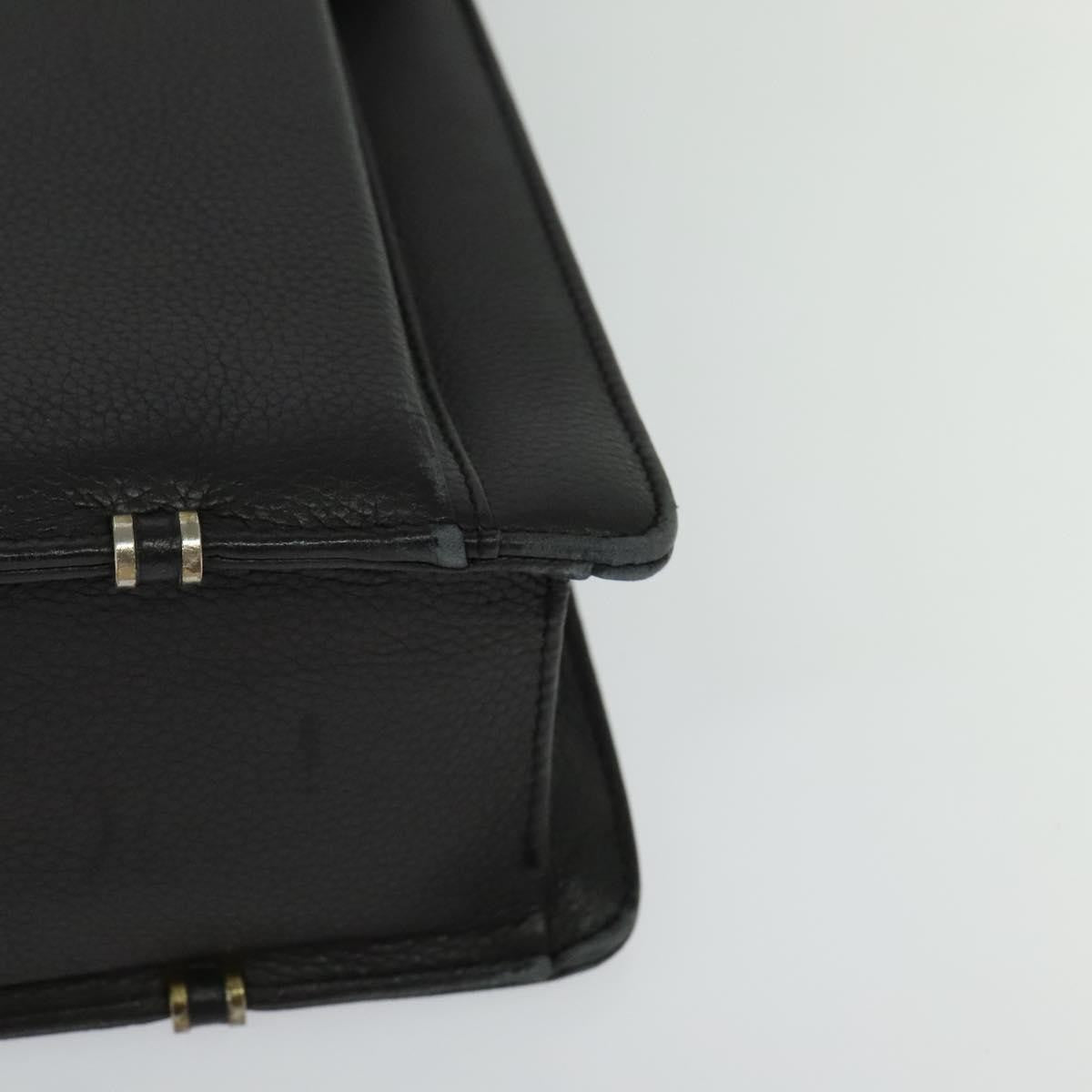 Versace Vintage Leather Black Leather Briefcase Bag (Pre-Owned)