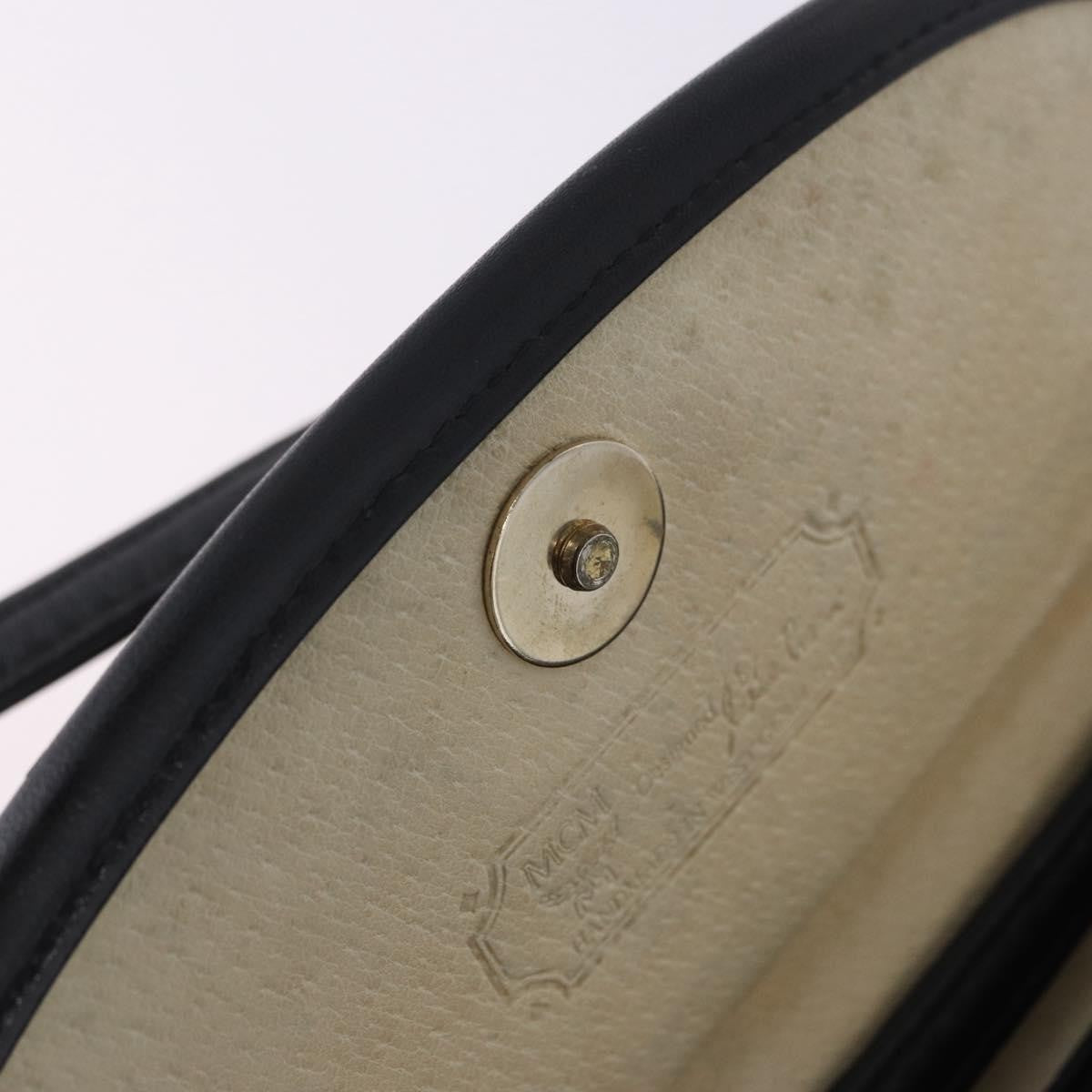 MCM Visetos Leather Black Leather Clutche & Pouche Bag (Pre-Owned)