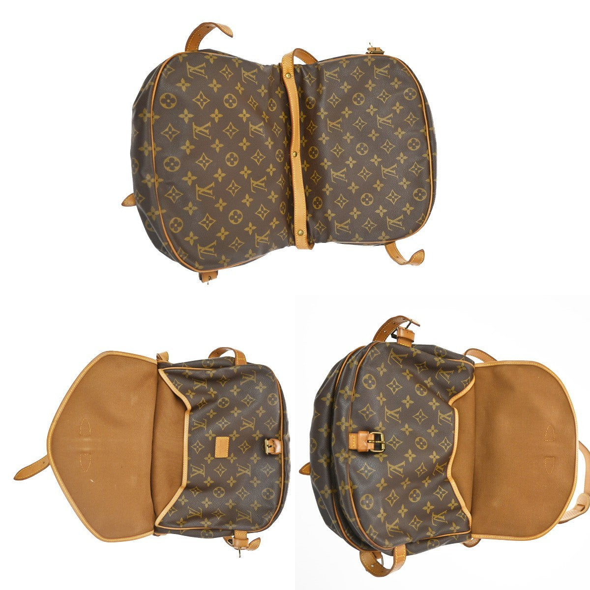 Louis Vuitton Saumur Monogram Canvas Brown Canvas Handbag (Pre-Owned)