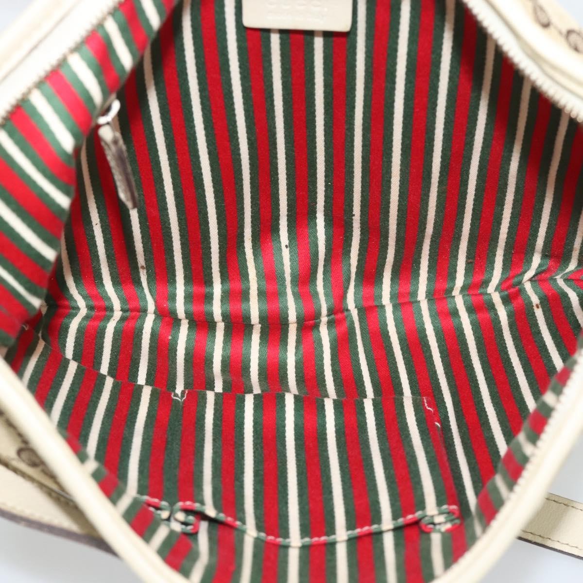 Gucci Britt Half Moon Hobo Gg Canvas And Leather Beige Canvas Shoulder Bag Bag (Pre-Owned)