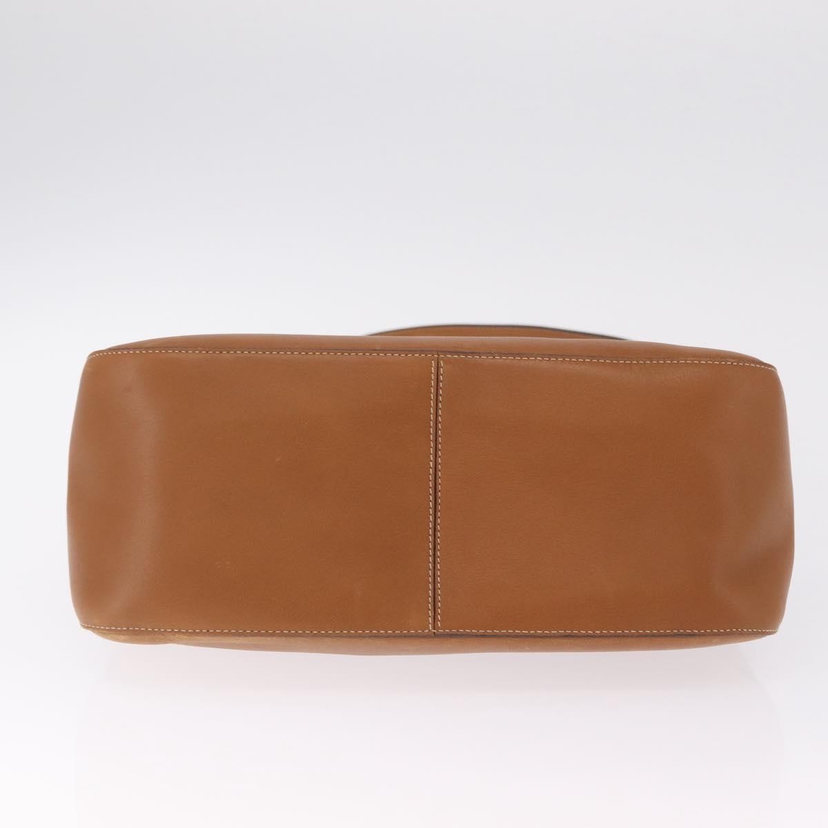 Prada Shoulder Leather Brown Leather Shoulder Bag Bag (Pre-Owned)