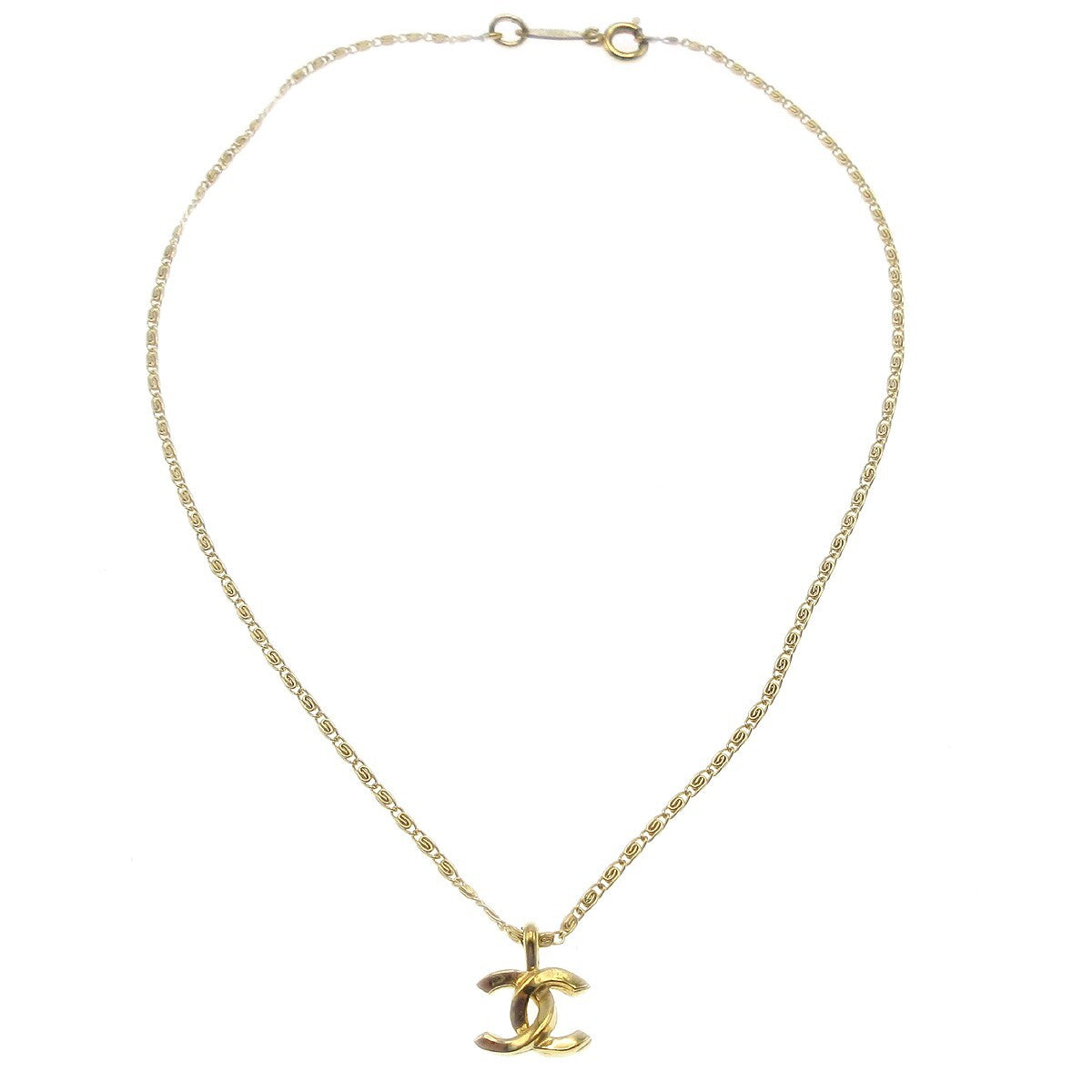 Chanel Cc Pendant Metal Gold Gold_Plated Necklace Jewelry (Pre-Owned)