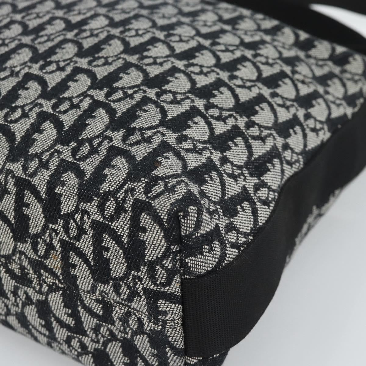 Christian Dior Vintage Trotter Messenger Diorissimo Canvas Black Canvas Shoulder Bag Bag (Pre-Owned)