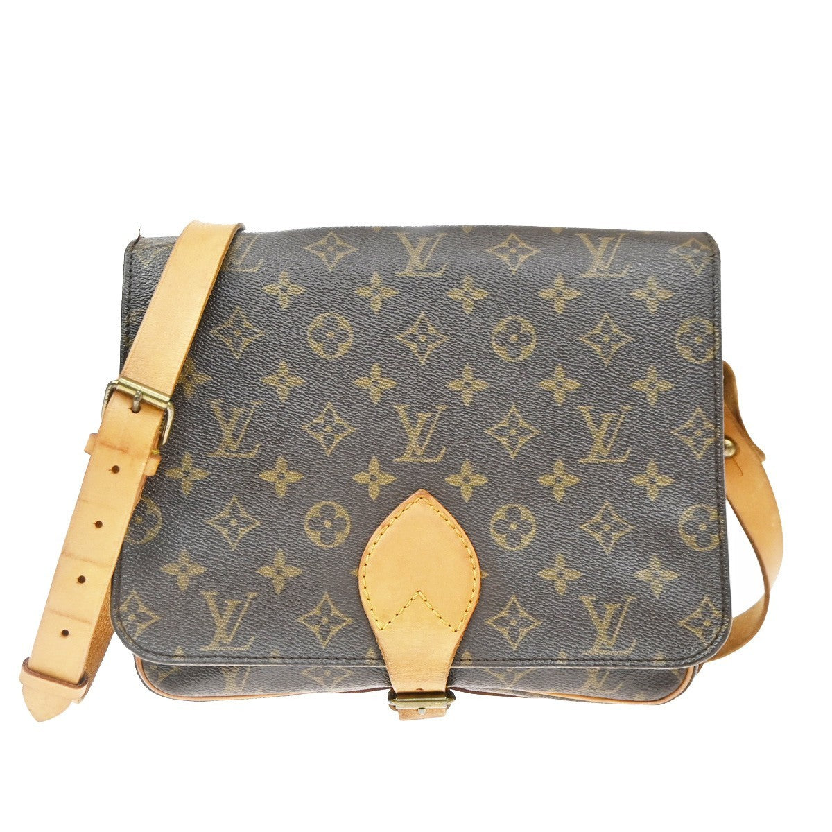 Louis Vuitton Cartouchiere Monogram Canvas Brown Canvas Shoulder Bag Bag (Pre-Owned)