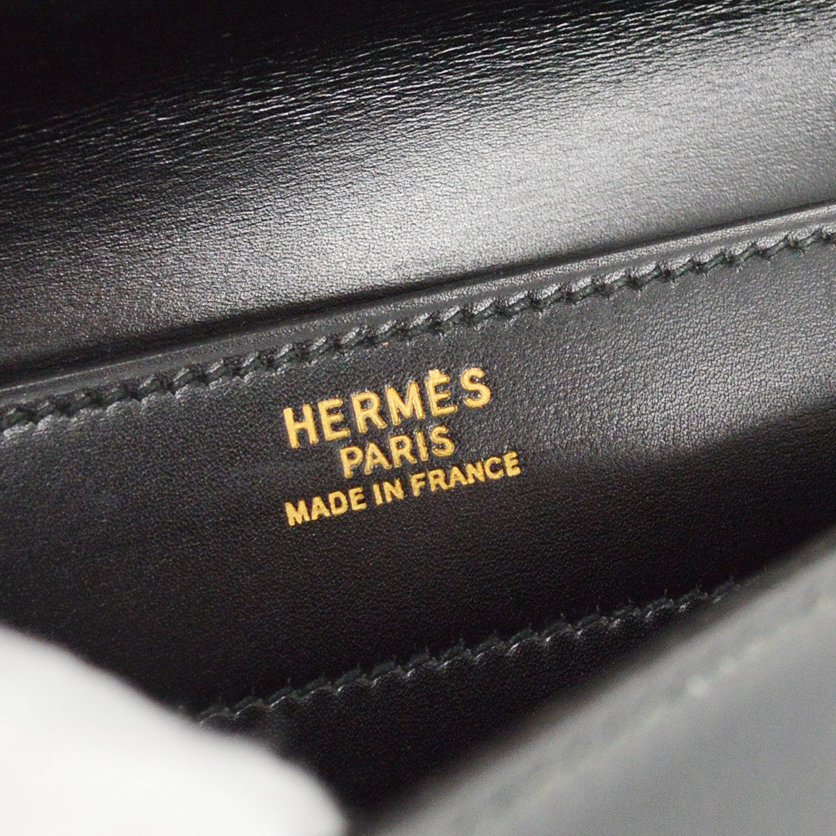 Hermes Sac A Depeches Box Calf Black Leather Handbag (Pre-Owned)