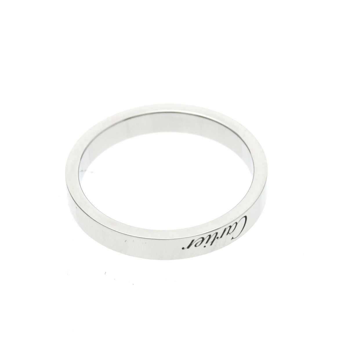 Cartier C De Cartier Wedding Band Platinum Silver Platinum Ring Jewelry (Pre-Owned)