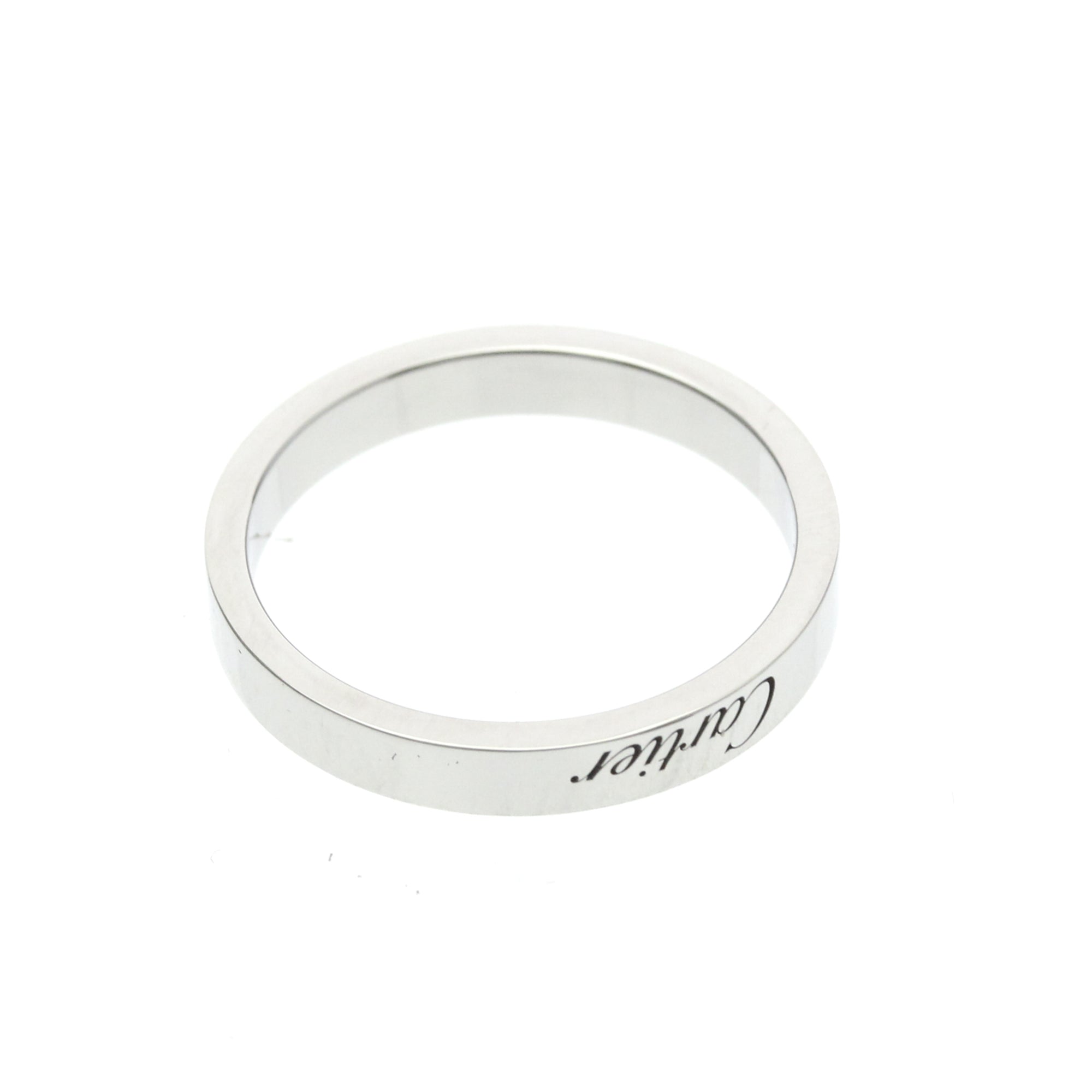 Cartier C De Cartier Wedding Band Platinum Silver Platinum Ring Jewelry (Pre-Owned)