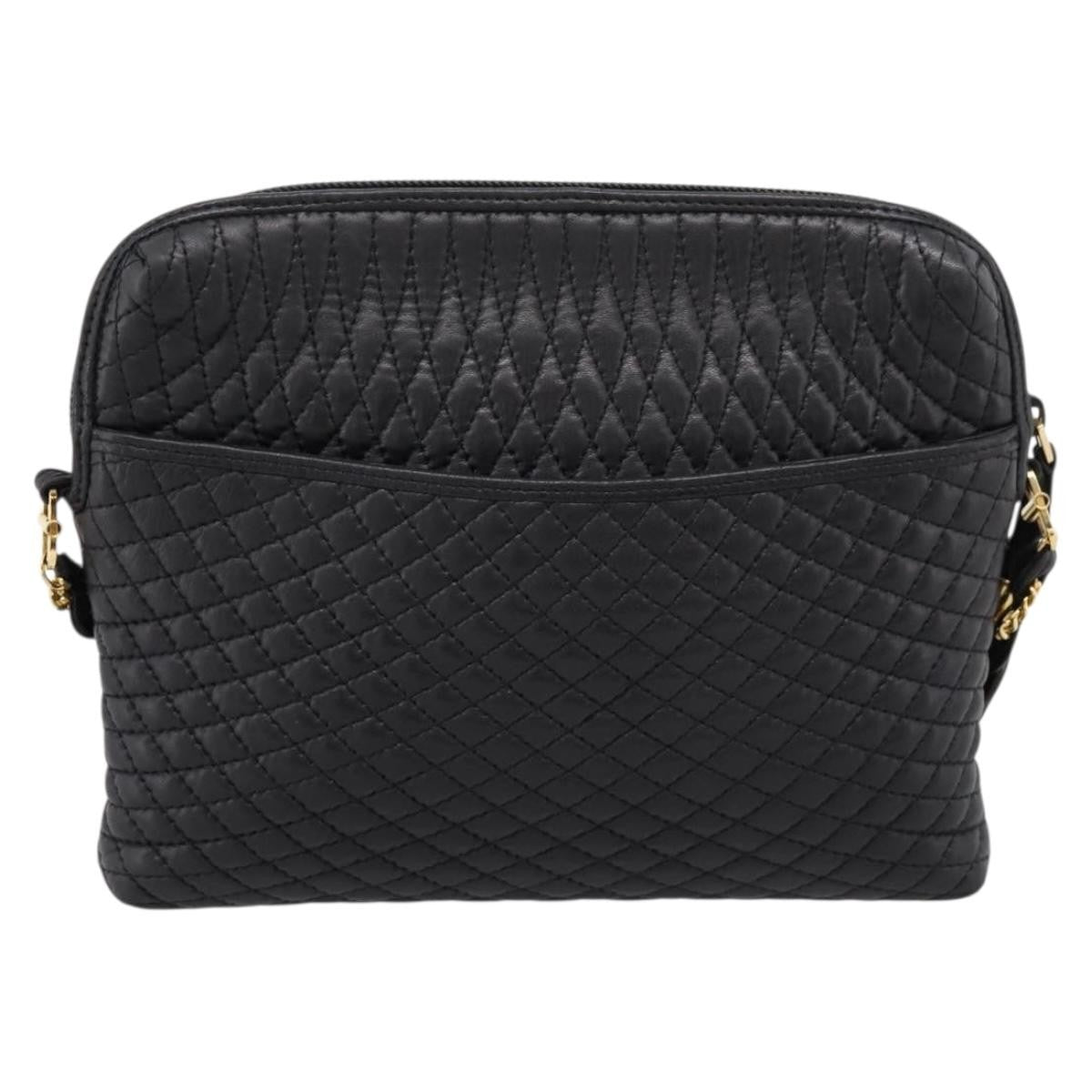 Bally Vintage Chain Quilted Leather Black Leather Shoulder Bag Bag (Pre-Owned)