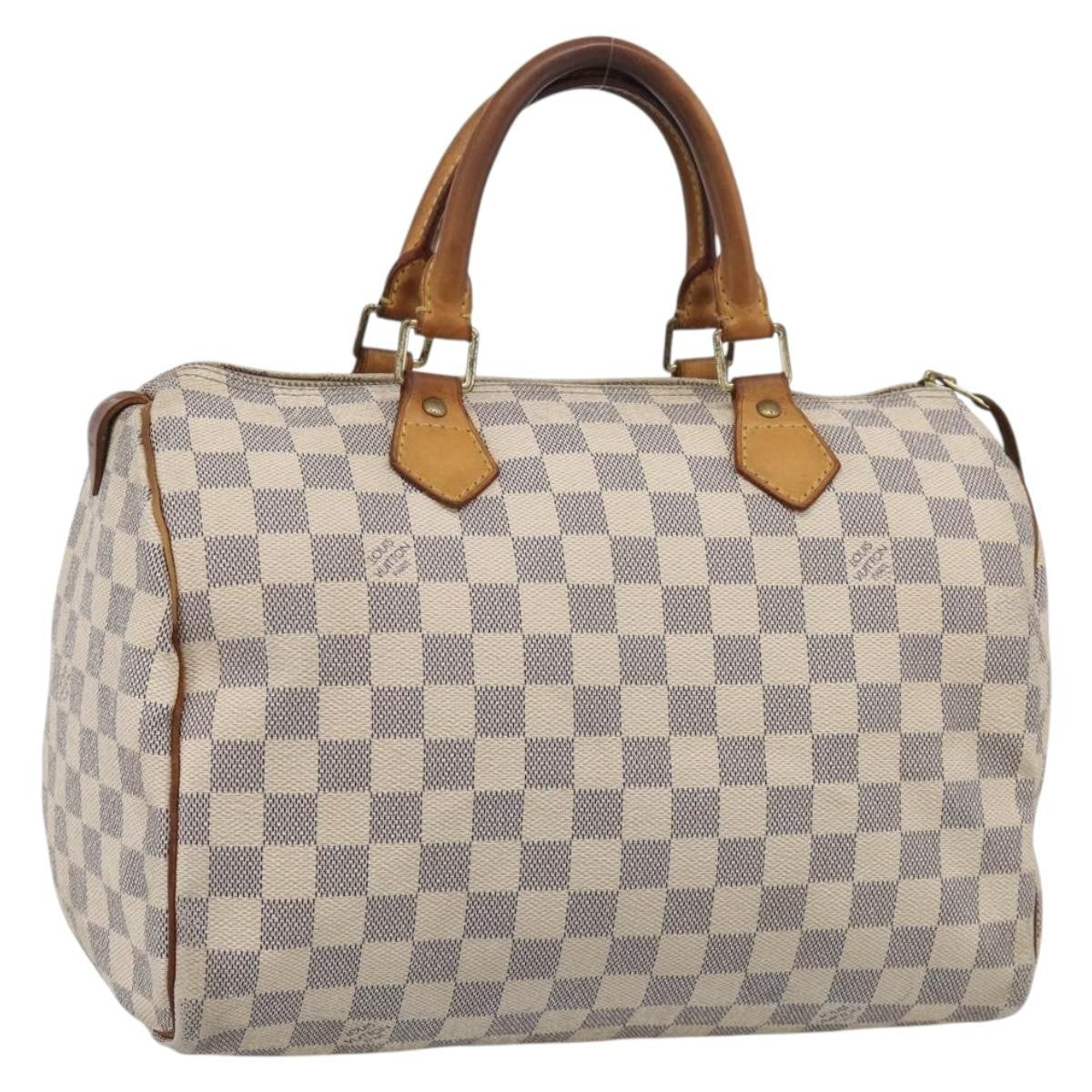 Louis Vuitton Speedy Damier White Canvas Handbag (Pre-Owned)