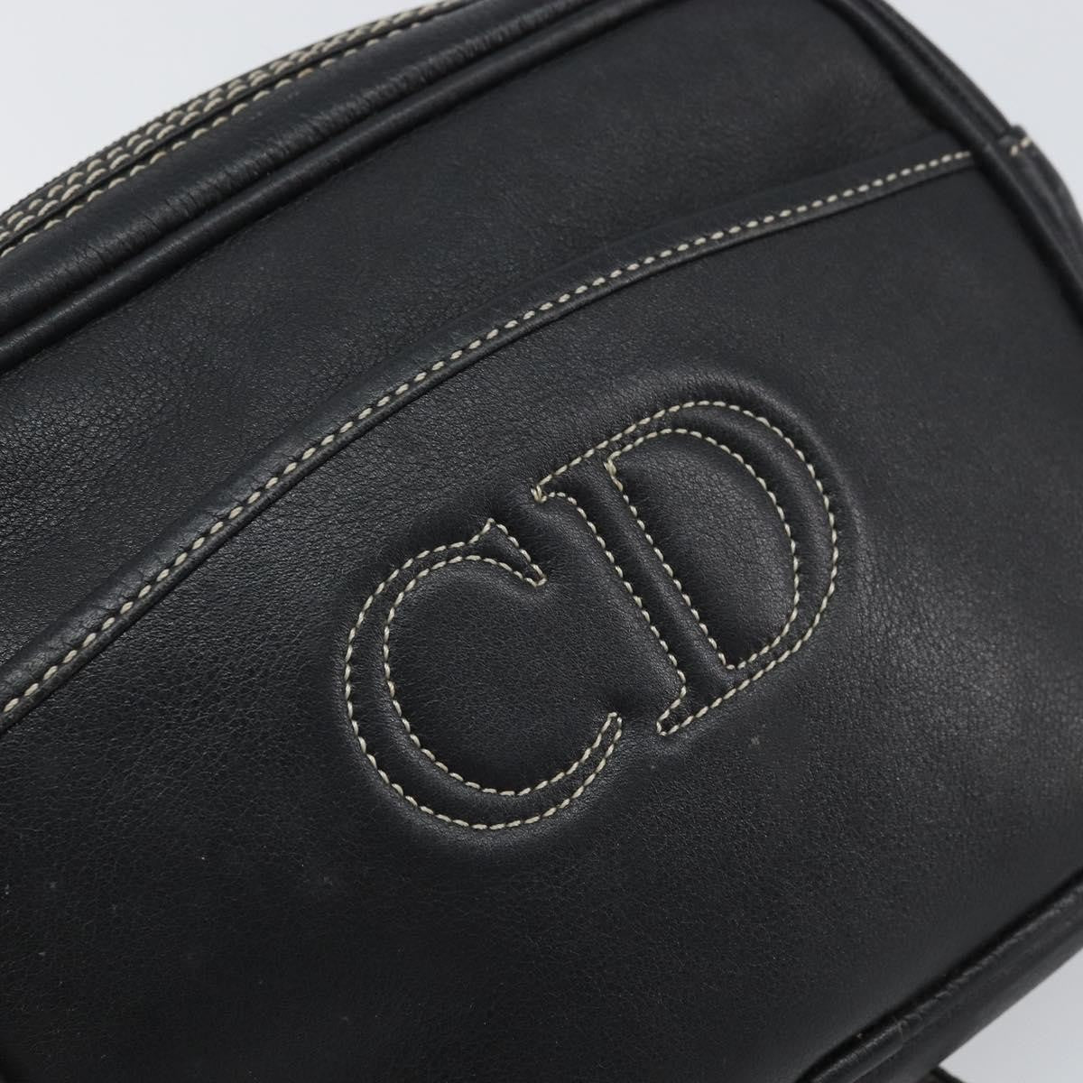 Christian Dior Cd Shoulder Bag Leather Navy Leather Shoulder Bag Bag (Pre-Owned)