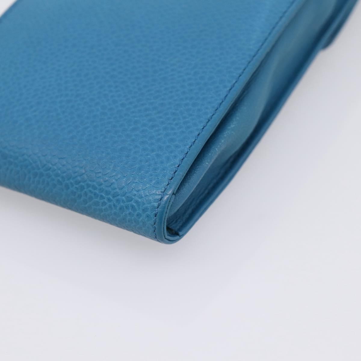 Chanel Vintage Cc Phone Holder Caviar Blue Leather Clutche & Pouche Bag (Pre-Owned)