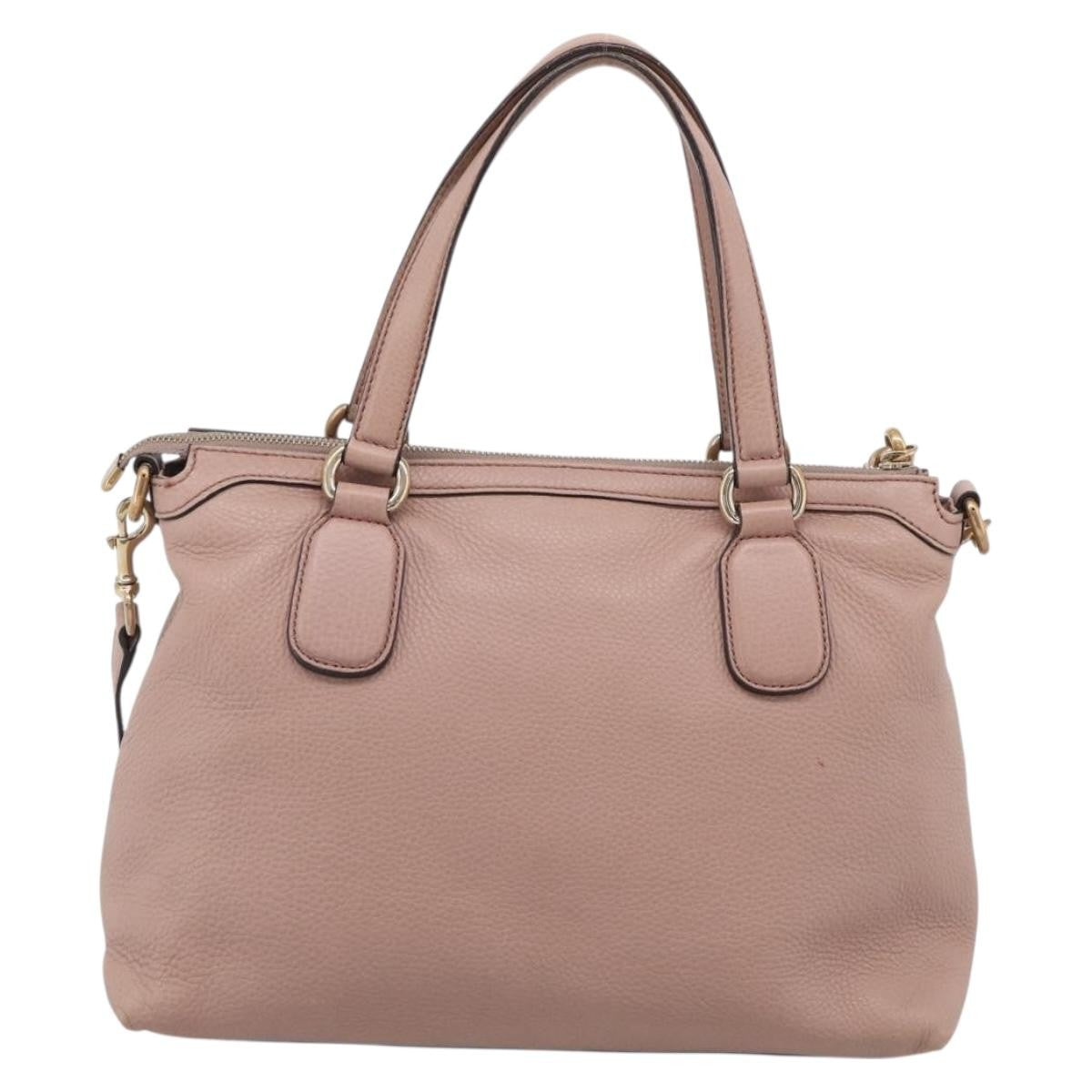 Gucci Soho Convertible Soft Top Handle Leather Pink Leather Handbag (Pre-Owned)