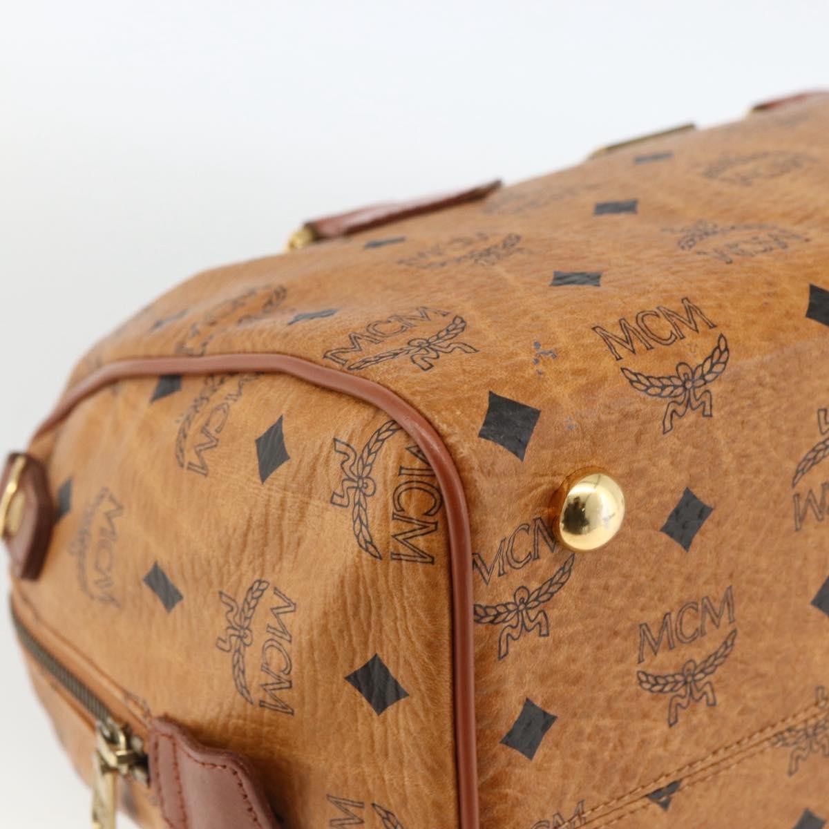 MCM Visetos Logogramme Leather Brown Leather Handbag (Pre-Owned)