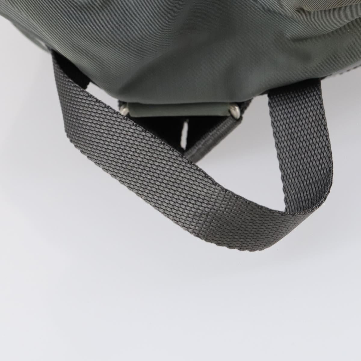 Prada Double Front Pocket Tessuto Gray Nylon Backpack Bag (Pre-Owned)