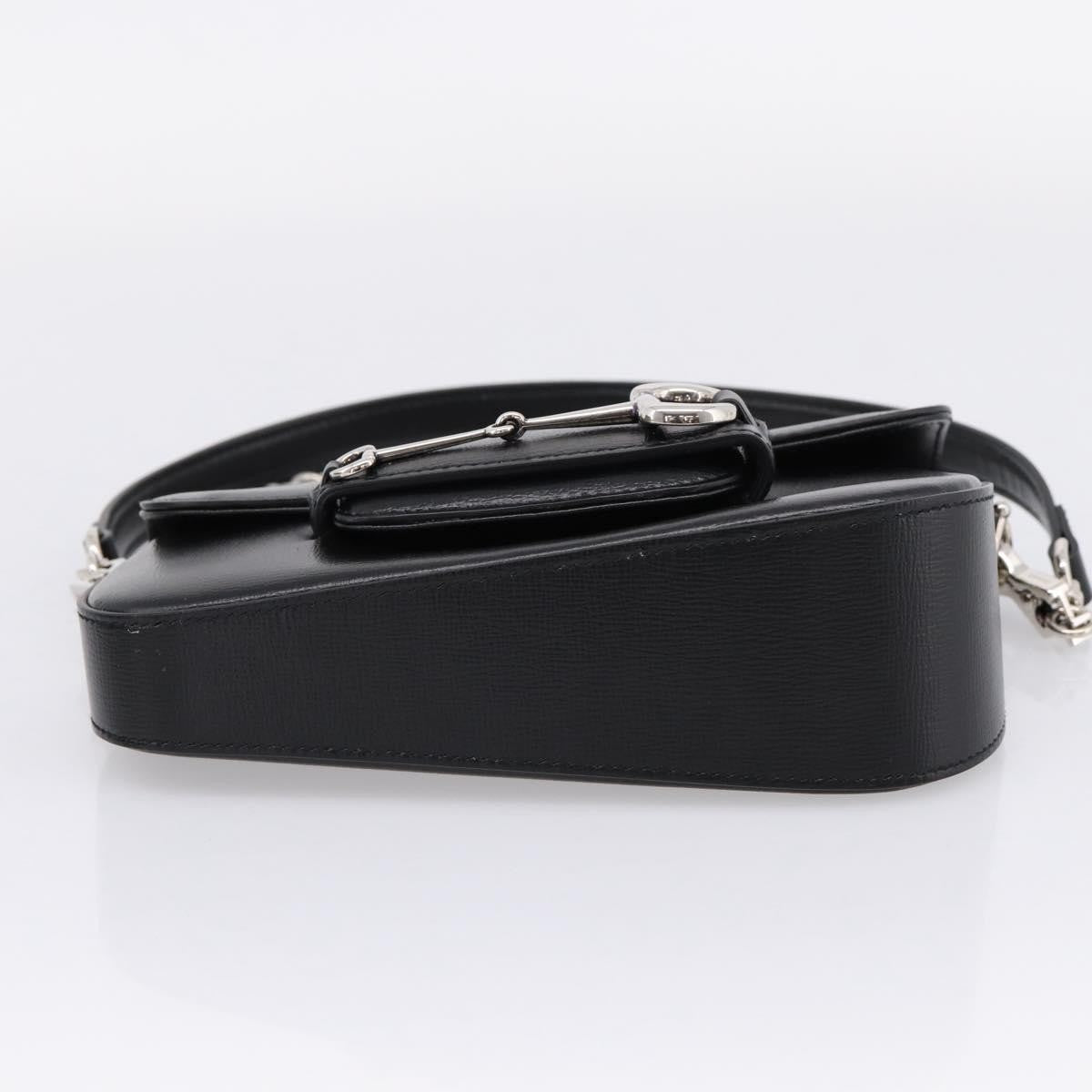 Gucci Horsebit 1955 Asymmetric Leather Black Leather Shoulder Bag Bag (Pre-Owned)