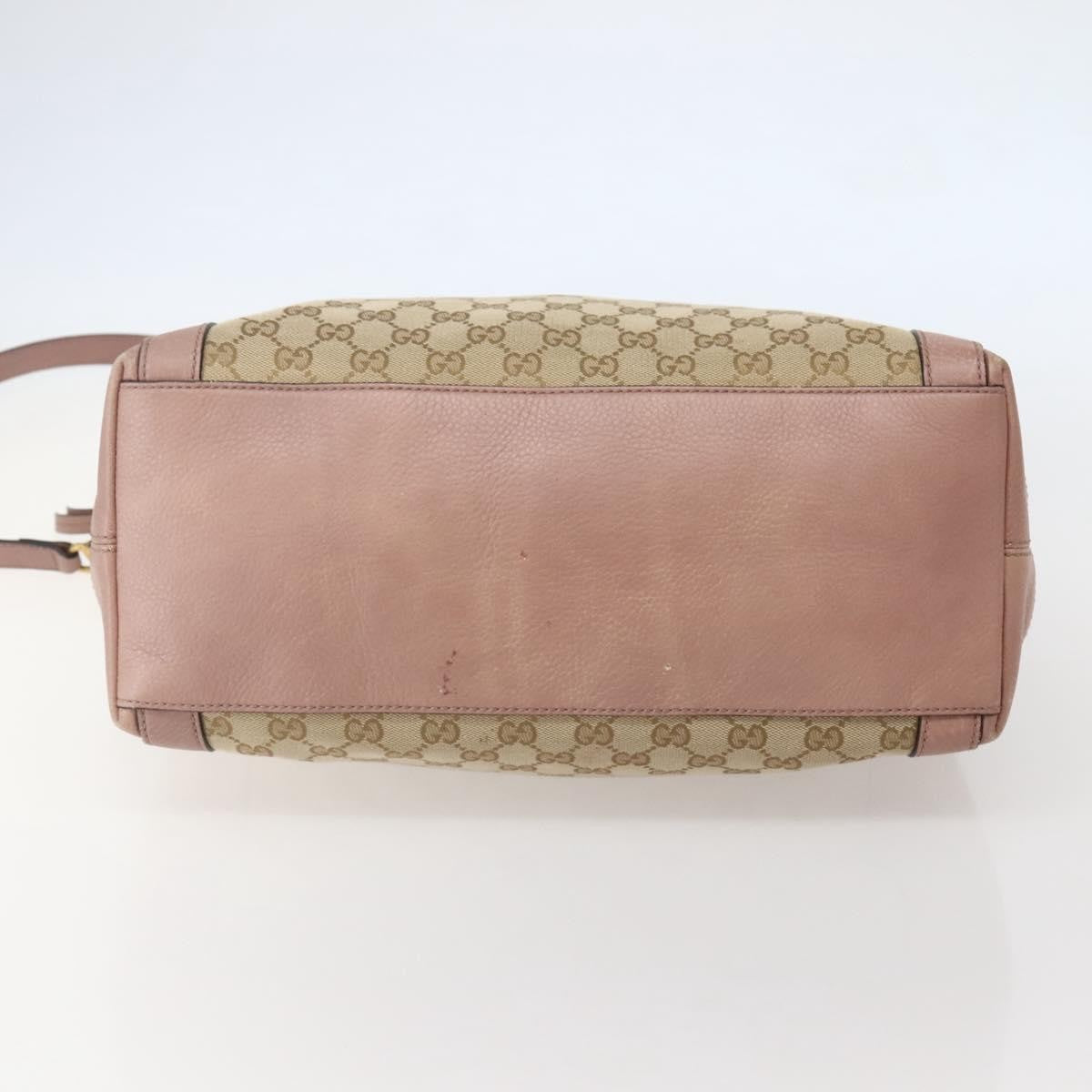 Gucci Vintage Interlocking G Canvas And Leather Beige Canvas Handbag (Pre-Owned)