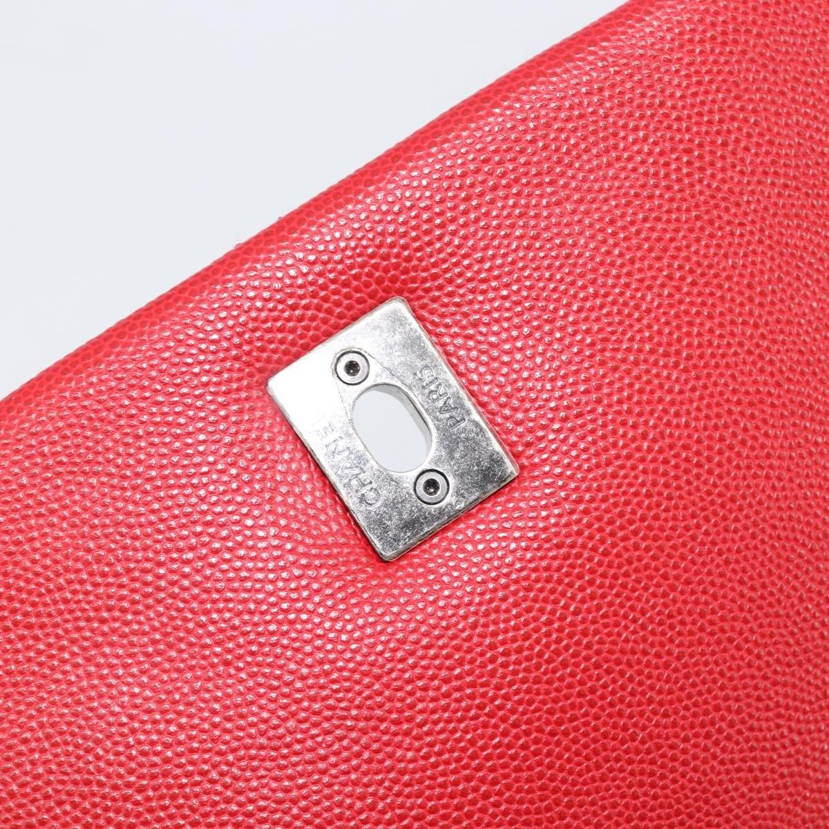 Chanel Coco Top Handle Caviar Red Calfskin Handbag (Pre-Owned)