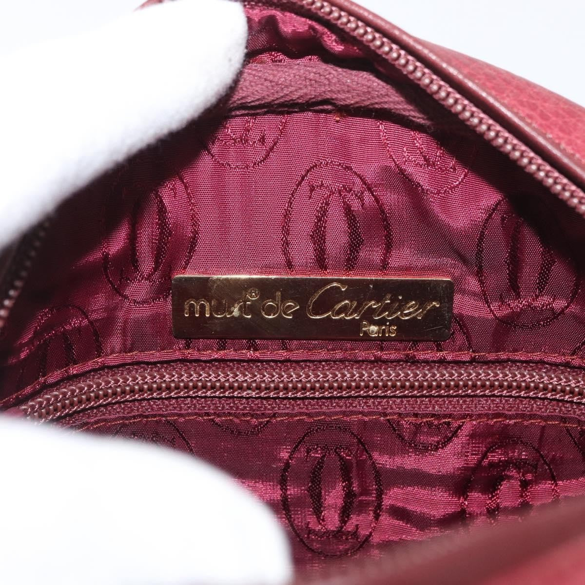 Cartier Tasseled Must De Cartier Leather Burgundy Leather Shoulder Bag Bag (Pre-Owned)