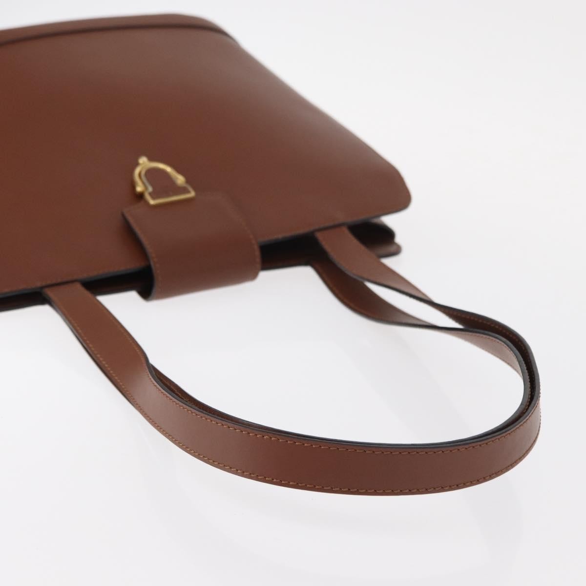 Celine Vintage Leather Brown Leather Shoulder Bag Bag (Pre-Owned)