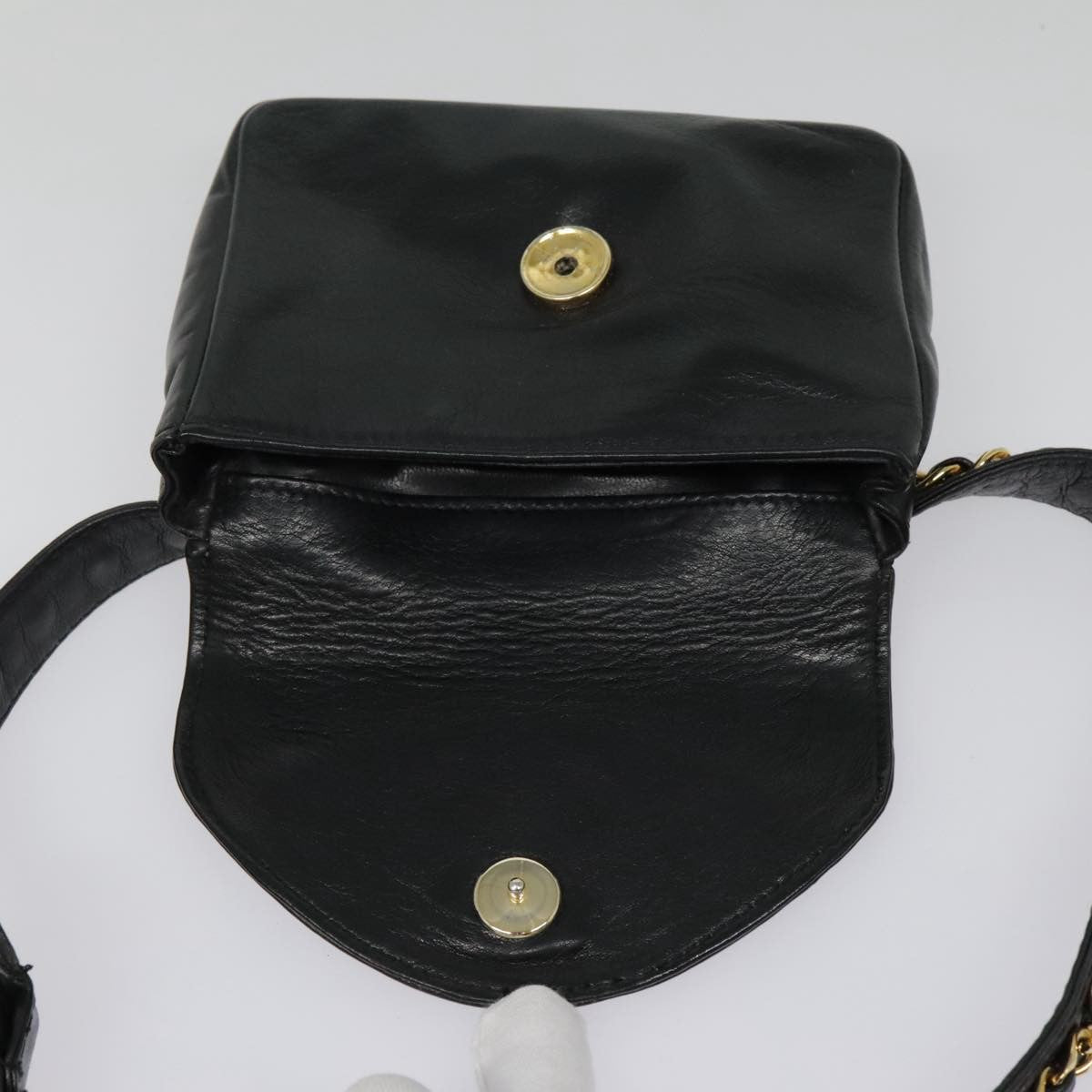 Chanel Chain Envelope Belt Quilted Calfskin Black Leather Clutche & Pouche Bag (Pre-Owned)