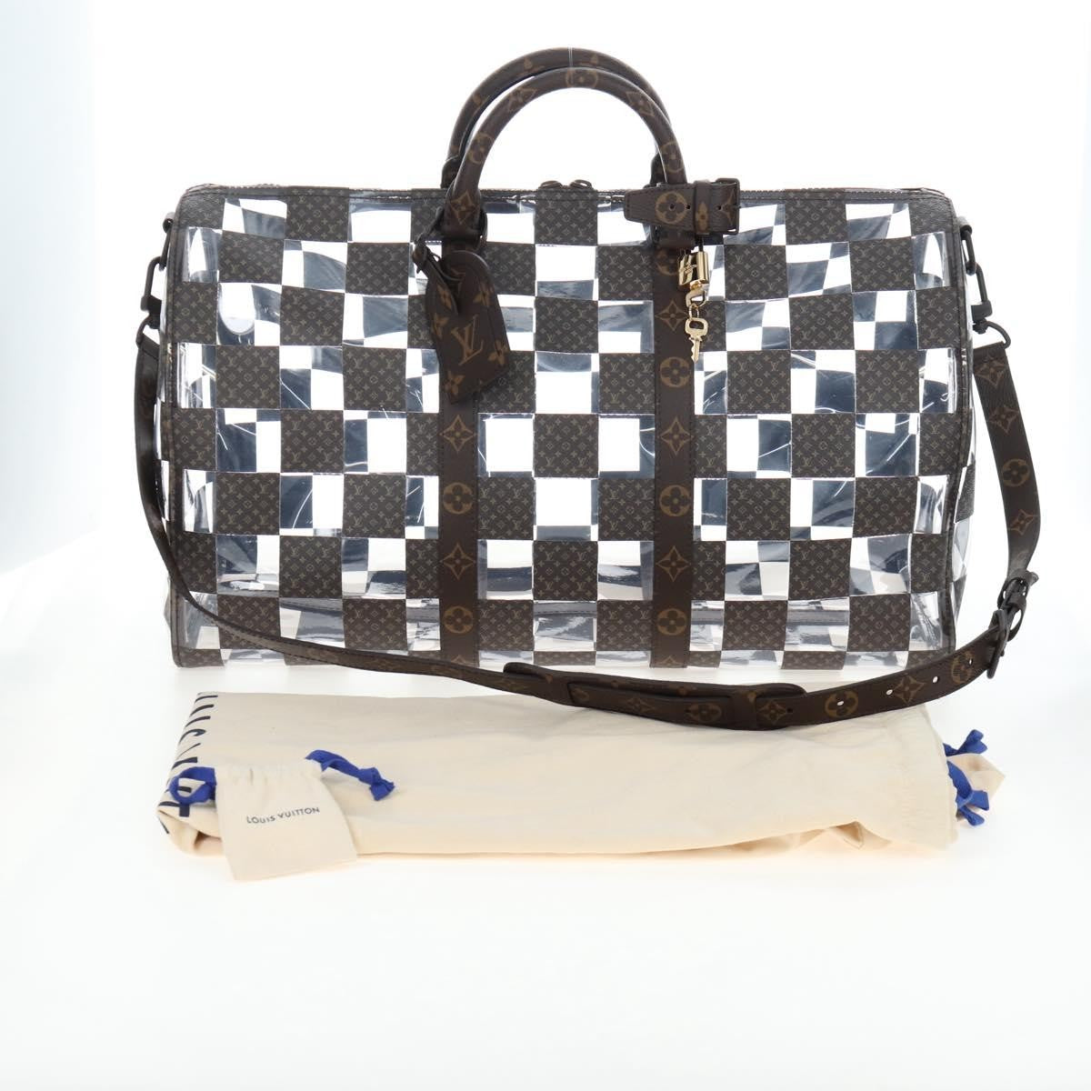 Louis Vuitton Keepall Bandouliere Monogram Chess Coated Canvas And Pvc Brown Canvas Travel Bag Bag (Pre-Owned)