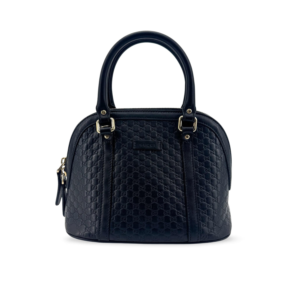 Gucci Convertible Dome Satchel Microguccissima Leather Black Leather Handbag (Pre-Owned)