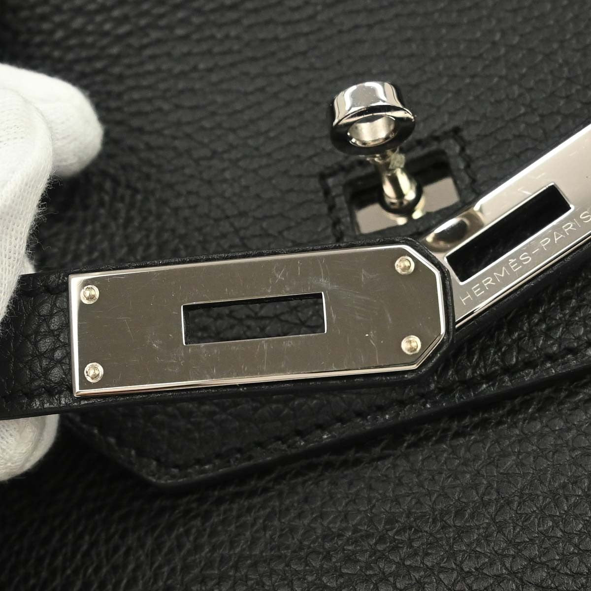 Hermes Birkin Black Togo With Palladium Hardware Black Calfskin Handbag (Pre-Owned)