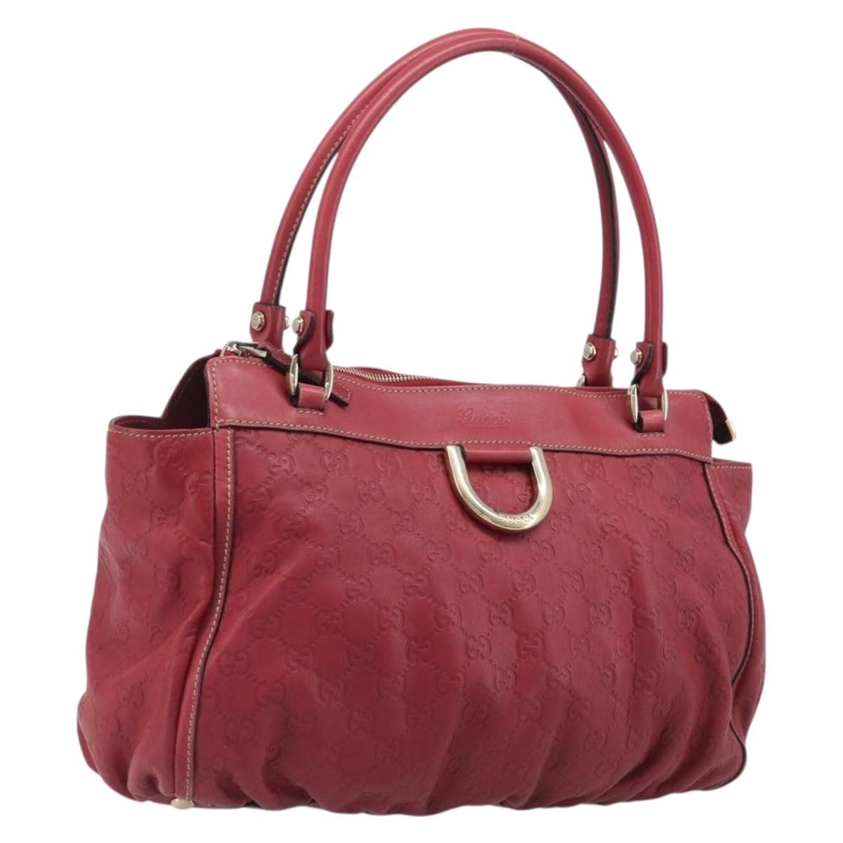 Gucci D Ring Guccissima Leather Red Leather Tote Bag Bag (Pre-Owned)