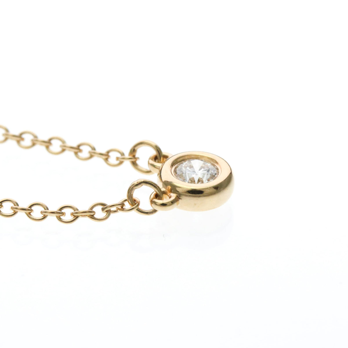 Tiffany & Co. Elsa Peretti Diamonds By The Yard Pendant 18K Rose Gold With Diamond Gold Pink_Gold Necklace Jewelry (Pre-Owned)
