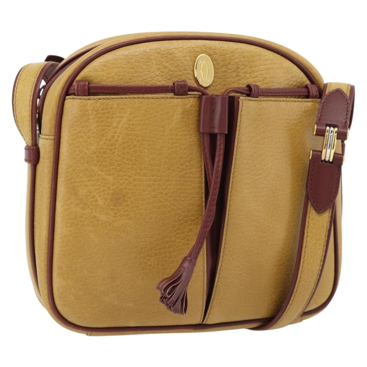 Cartier Tasseled Must De Cartier Leather Yellow Leather Shoulder Bag Bag (Pre-Owned)