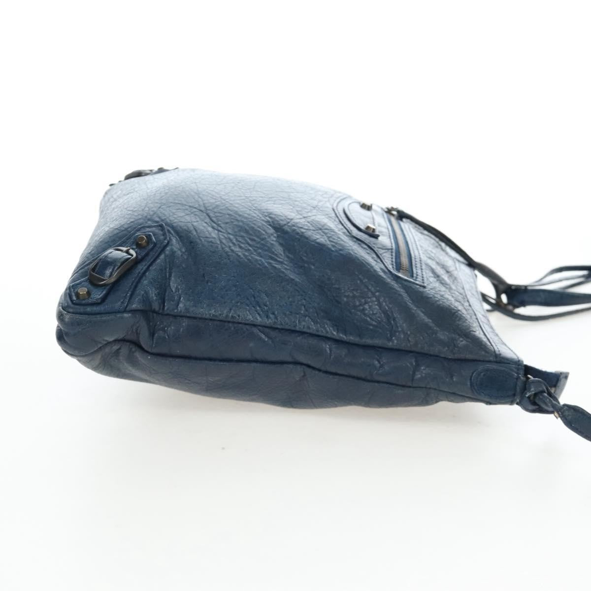Balenciaga Flat Crossbody Classic Studs Leather Navy Leather Crossbody Bag Bag (Pre-Owned)
