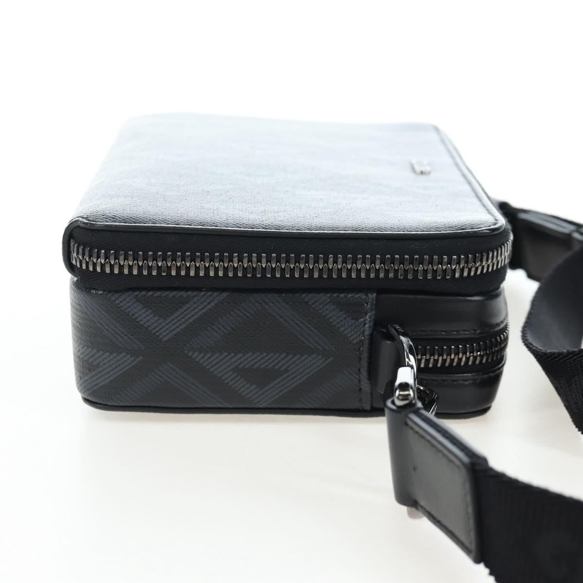 Christian Dior Double Zip Cd Diamond Coated Canvas Black Canvas Crossbody Bag Bag (Pre-Owned)