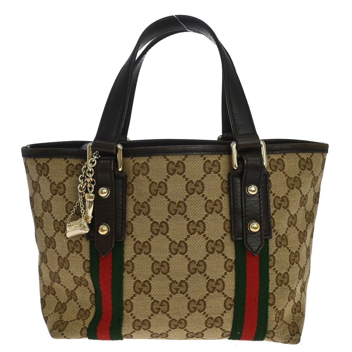 Gucci Jolicoeur Pochette Gg Canvas And Leather Beige Canvas Handbag (Pre-Owned)