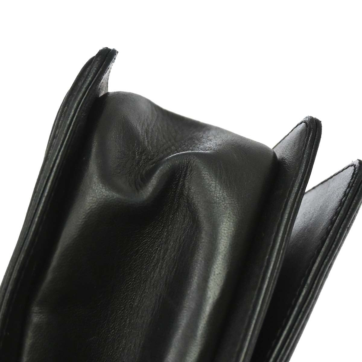 Chanel Boy Flap 3D Pleated Leather Black Leather Shoulder Bag Bag (Pre-Owned)