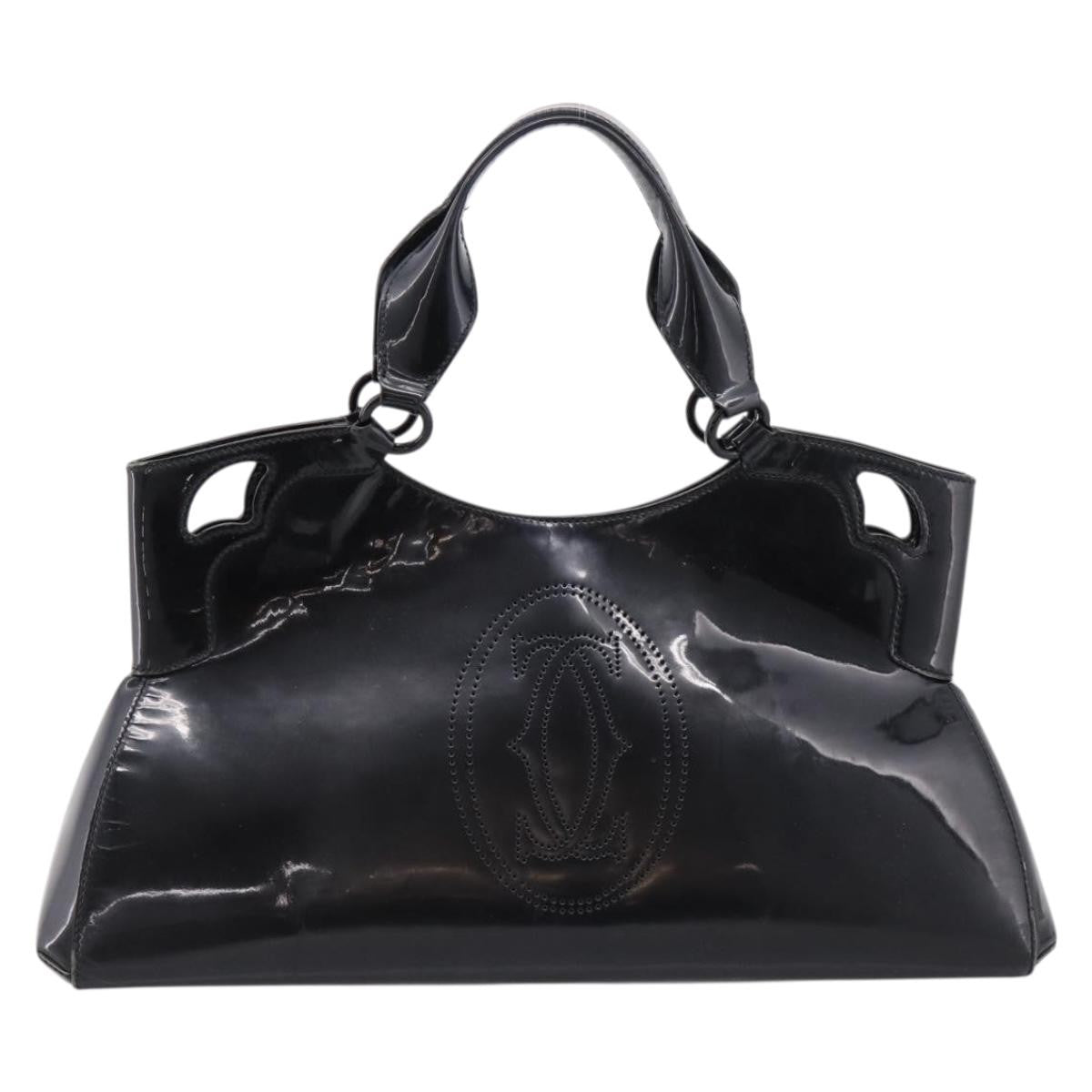 Cartier Marcello Patent Leather Black Patent_Leather Handbag (Pre-Owned)